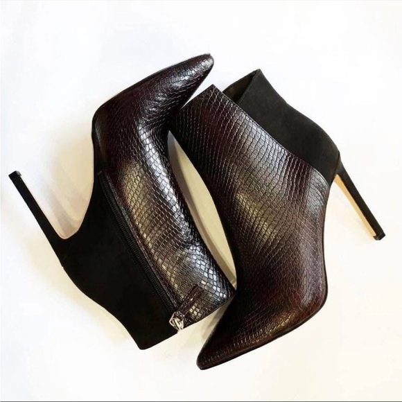 Nine West Shoes - Nine West Tennon Pointed Ankle Boots Snakeskin Whimsygoth